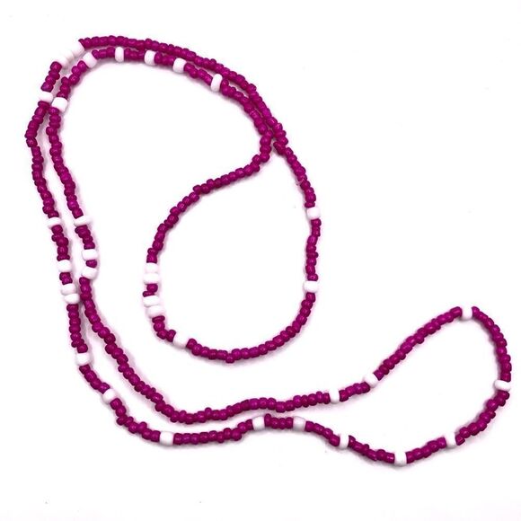 Yellow and pink seed bead necklace waist or bracelet - Picture 7 of 7